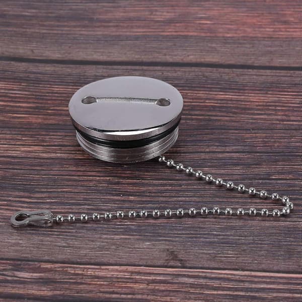 Replacement Deck Fill Cap with Stainless Steel Chain for Fuel and Water