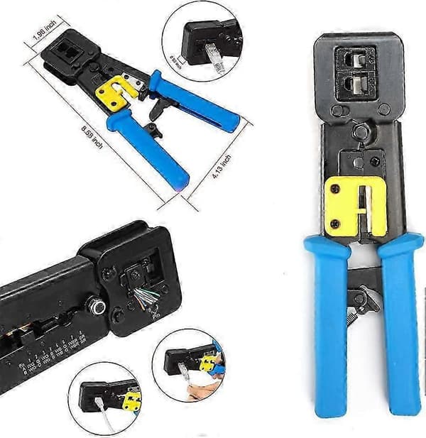 Professionelt EZ Pass Through Crimping Tool - Skraldepresse - Afisoleringsværktøj til
