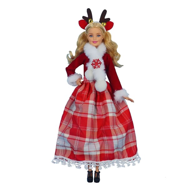 Barbie julemodedragt, 14 dele, 14 dukketilbehør