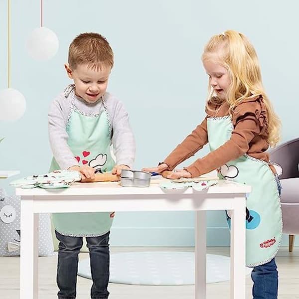 Køkkensæt - HELESS - Heless 223 - Grydelap og forklæde - Pingvindesign - Vaskbar ved 30° Mentha, Sort, Hvid Grön Polyester
