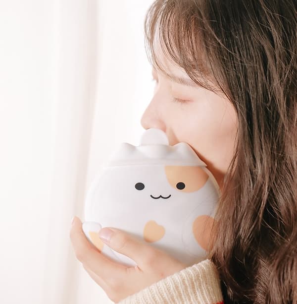 Silicone Hot Water Bottle Cartoon Explosion-Proof Hot Water Bottle Love