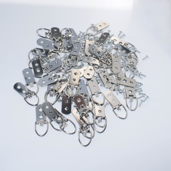 MH-50 Pack Heavy Duty Double D-Ring Hangers with Screws for Hanging