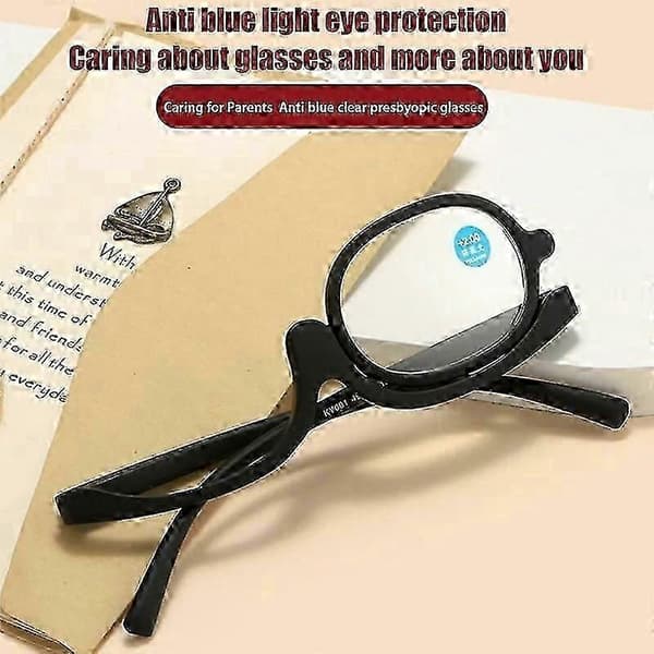Magnifying Makeup Glasses Rotating Makeup Reading Glasses Anti Blue Light Glasses