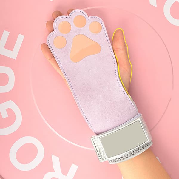 Hundeformet markløftstropp Profesjonelt sklisikkert grep Håndleddsstropp Treningshåndflatebeskyttelse for kvinner Rosa Pink