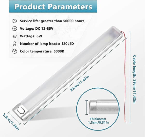 12V LED Interiørlys Bilbelysning 120 LED Med Afbryder Til Varevogn Camping Lastbil Båd 2 Stykker
