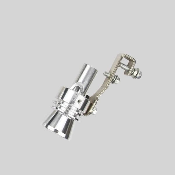 Universal Turbo Whistle i aluminiumlegering, Turbo Sound Maker, Overdimensjonert eksosrør, Brølesimulator Bil, Sølv
