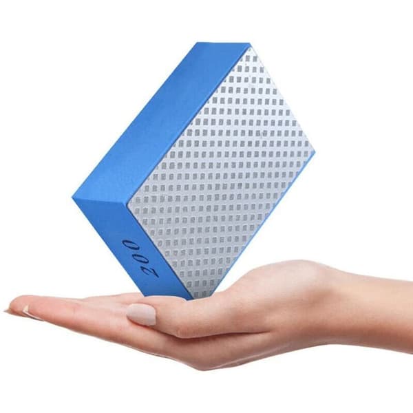 Diamond Hand Polishing Pads Grinding Blocks for Stone Ceramic Tile Glass 4 Grits - 60 100 200 400 (Silver Side) DEBUNS