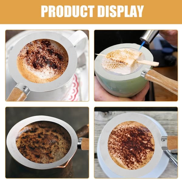Tea Brulee Reusable Stainless Steel 2pcs with Wooden Handle Cup Edge Protective Cover