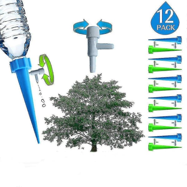 12-pack Automatic Watering Device for Plants, Self-Watering System with Slow Flow Control Valve, Dripper