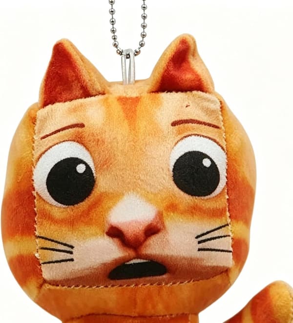 Kattdocka berlock - väskprydnad, gosedjurshänge, nyckfull accessoar, presentartikel, detaljerat broderi, samlarobjekt, stylingaccessoar