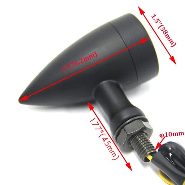 1 par retro LED-blinklys til motorcykel, sort