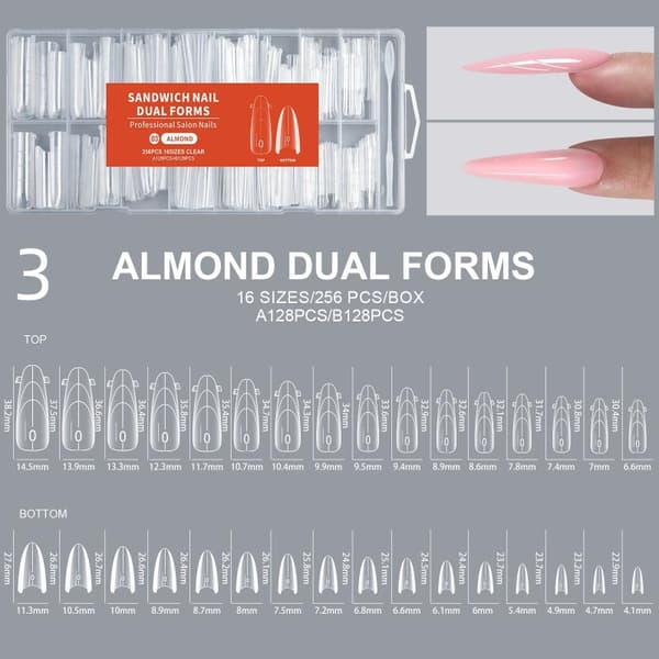 Sandwich Nails Dual Forms - 256 stk lange kistenegleforme til Q 3