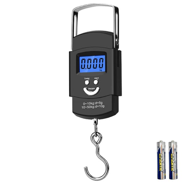 Electronic Luggage Scale with Hook, Max 50kg/110lb Portable Digital Scale, with LCD Display and One-Button Tare Function
