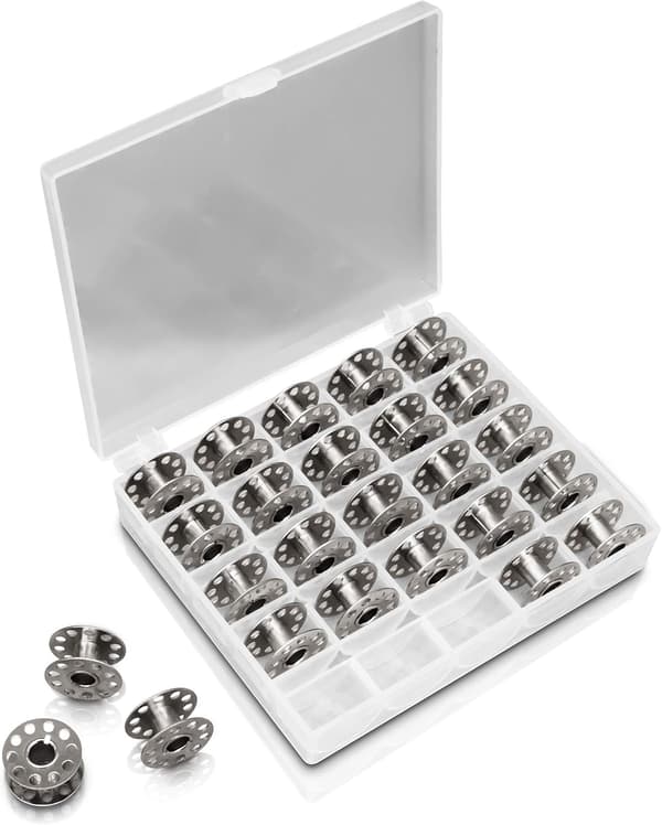 25 PCS - Sewing Machine Bobbins Made of Robust Metal Without Sharp Edges