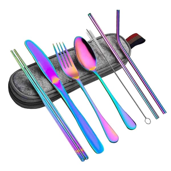 Reisebestikk, 8 Deler - Regnbue multifärg multicolor