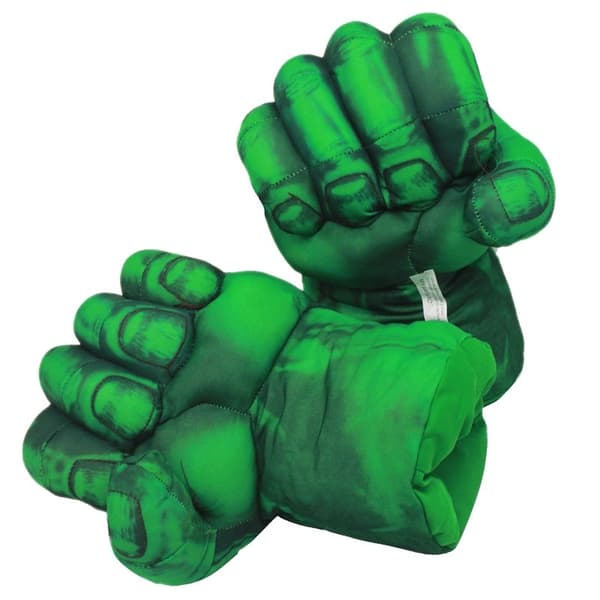 Hulk handsker, 1 par bløde boksehandsker Hulk kostume plys hånd Fis