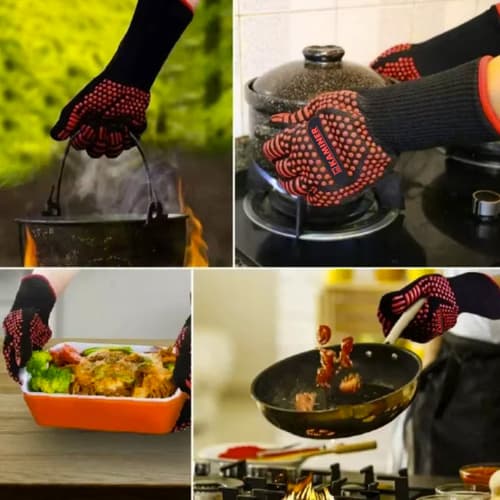 Varmebestandige Grillhandsker sort black