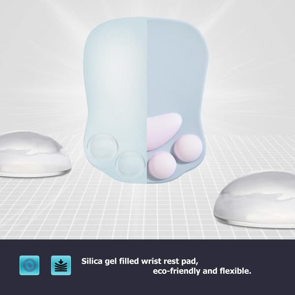 Musematte med håndleddsstøtte, ergonomisk musematte, Kawaii kattemus
