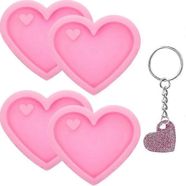 Hjerte Nøkkelring Form Sett med 4 til Valentinsdagen