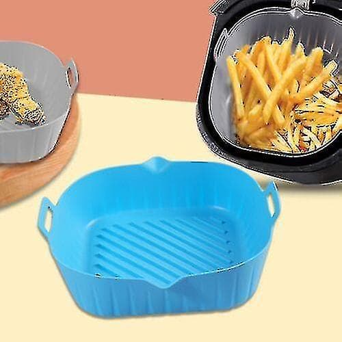 Airfryer Silikonegryde Bageform Ovnform Non-stick Genanvendelig.liners.mikrobølgesikker Blue