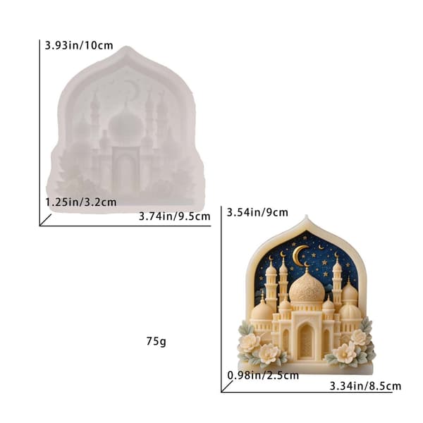 Artistic Palazzo Shaped Silicone Candle Mold for Home Decor Projects