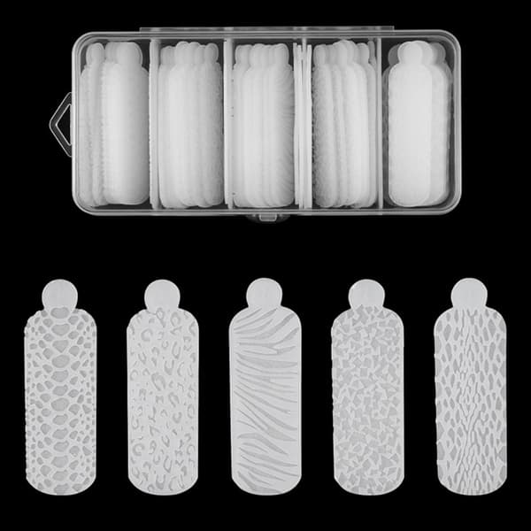 60 stk. dobbelte negleforme Touch silikoneforme til at skabe reliefdesign