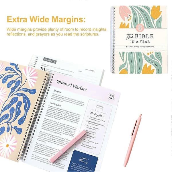 Christian Bible Study In One Year A 52-Week Planner Daily Devotional, Year-Round Scripture Journal for Adults, Teens, & Spiritual Growth [DB]
