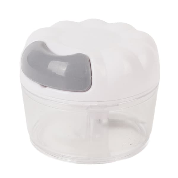 Manual Garlic Chopper, White, Mini Safe Transparent Garlic Press with Drawstring, Multifunctional Kitchen Tool