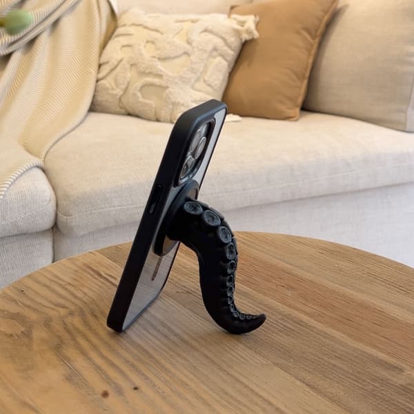 Mobiltelefonholder for skrivebord, svart