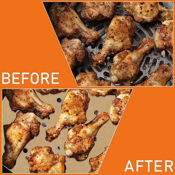 Firkantet perforert bakepapir til Airfryer 100-pakning Hvit 20 cm