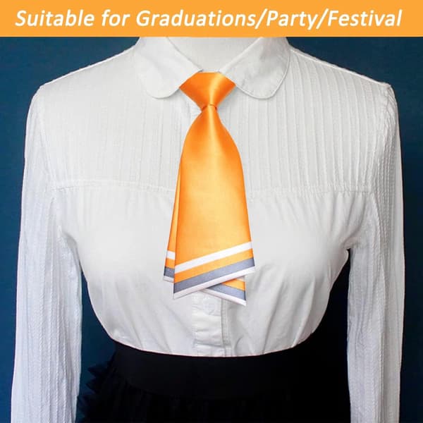 Dame Uniform Slips Justerbar Stropp Stripete Ferdigknyttet Slips Gul - Yellow