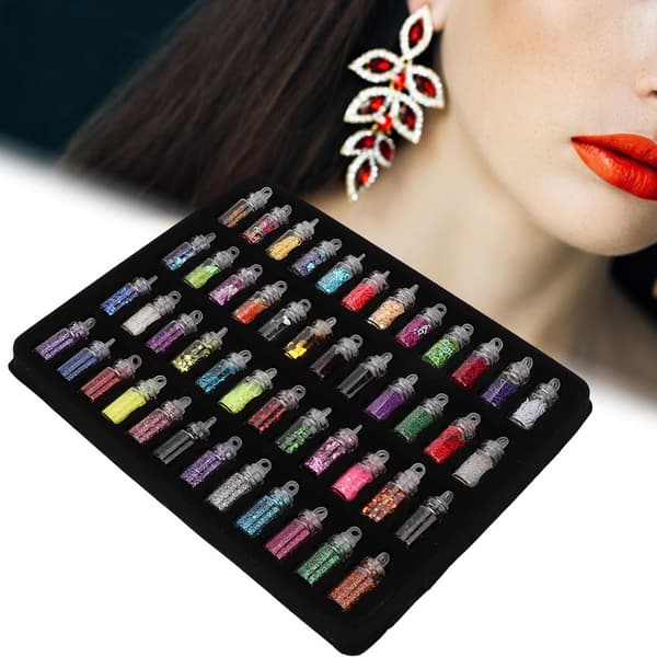 Flash Sequin Powder Decoration Kit - 48 Bottles, DIY Jewelry Epoxy Mold Making Tools
