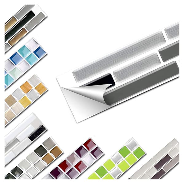 5-pack 27,9 x 4,3 cm 3D Mosaikfliser Selvklæbende Køkken