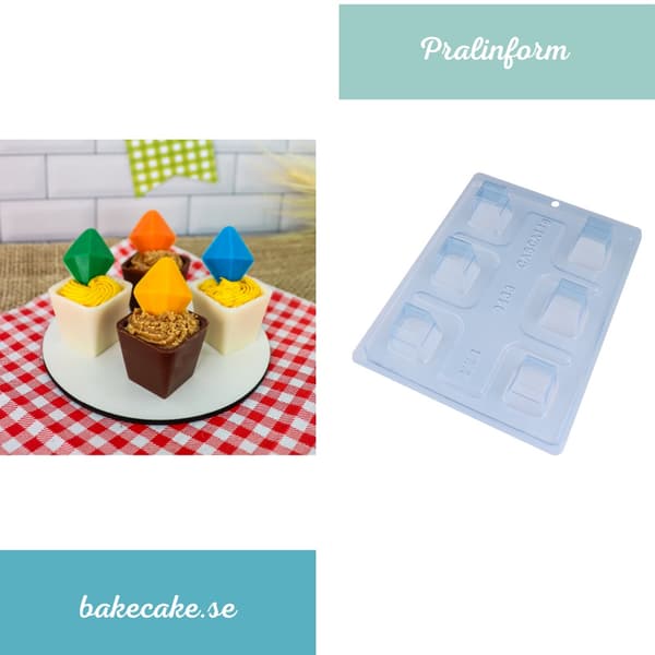 Pralineform Kop Kuple Chokoladeform - BWB 9433 - Speciel 3-delt form Transparent transparent