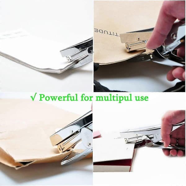 Plier Stapler Heavy Duty Office Stapler Handheld 20-Sheet Stapler Paper Stapling Machine with 2000 Staples, Silver