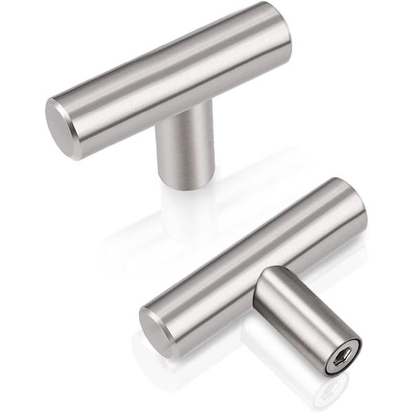 4-pack Kitchen Door Knobs, Single Hole Brushed Stainless Steel Cabinet Knobs (Screws Included)