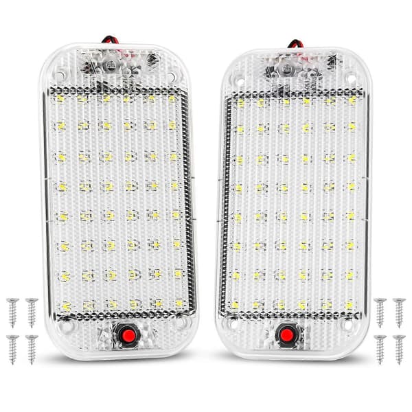 LED Interior Light 10W 48 LED Universal Strong Interior Light with ON/OFF Switch for 12V-85V Car Van Truck Ceiling Light 2 pcs db