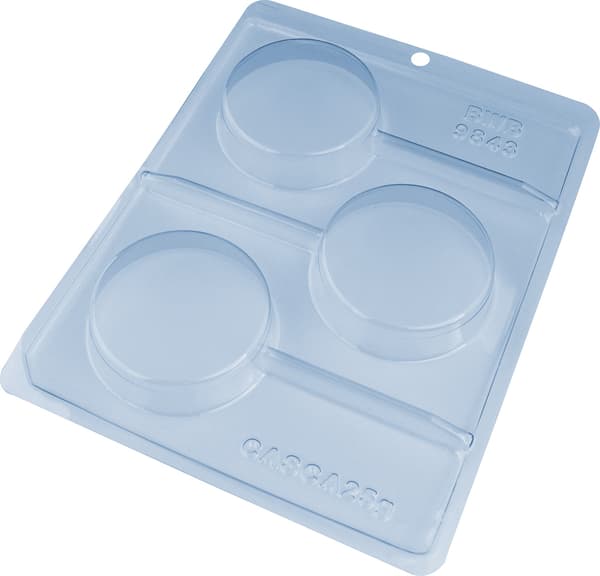 Pralinform Rund Klubba - Oreo - Sjokoladeform - BWB 9843 - Spesiell 3-delt form Transparent transparent