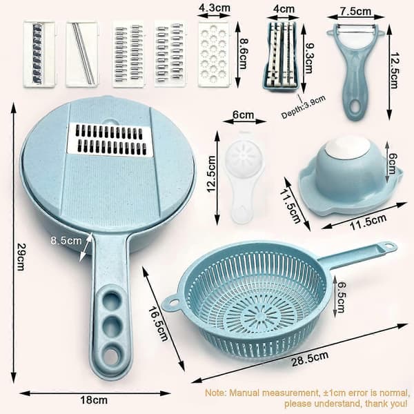 12-in-1 Multifunctional Vegetable Cutter Kitchen Mandoline, Professional Kitchen Mandoline, Vegetable Slicer, Vegetable Cutter For Carrot, Cucumber