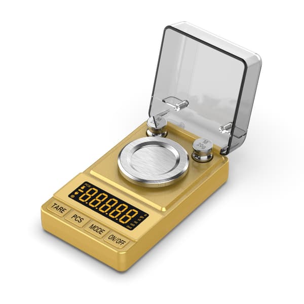 0.001g High Precision Stainless Steel Scale for Jewelry (Powered by 2 x AAA Batteries) Silver