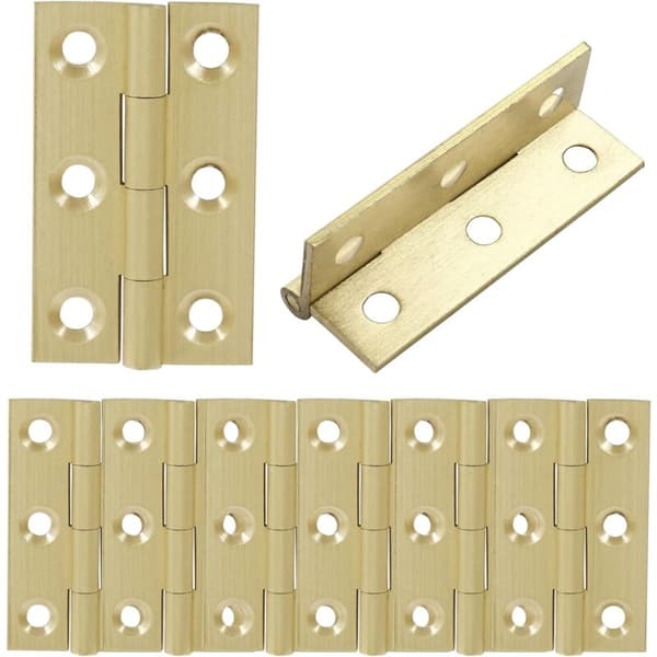 1.5 inch Solid Brass Mini Hinges, Brass Cabinet Hinges, Small Box Hinges, Butt Hinges, Wooden Box, 8 Pieces