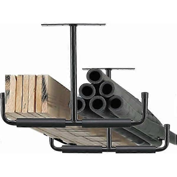 Ceiling Mounted Steel Storage Hook for Garage, Heavy Duty Storage Rack for Hanging Wood, Bicycles, Tools, Lumber, System