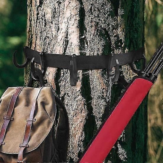 Tree Stand Strap with Multi-Hooks Strong Load-Bearing Quick Release Hunting Equipment Hanger Holder [DB] Khaki khaki