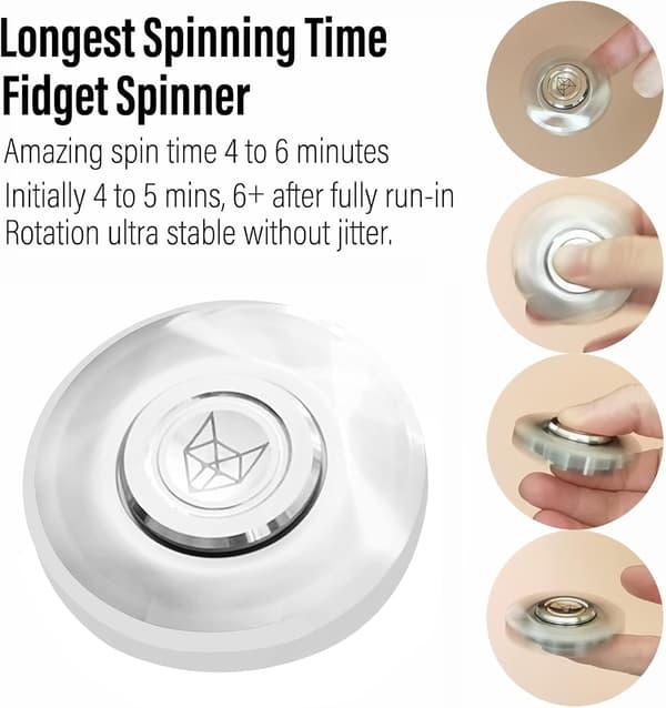 Metal Fidget Spinner Legetøj til Voksne, Helt i Rustfrit Stål 1,5''