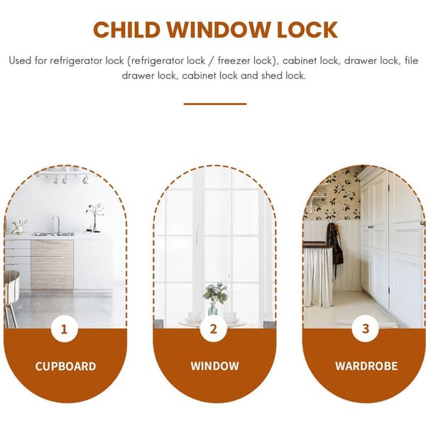 Refrigerator Lock, Fridge Lock, Freezer Lock with Key for Child Safety, Lock for Locking Refrigerators and Cabinets-1Pack