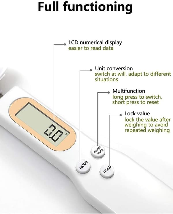 Spoon Scale, Measuring Spoon, Portable Electronic Scales, Kitchen Scales, LCD Display, Mini Digital Scales, 500G/0.1G, Essential Kitchen Utensils