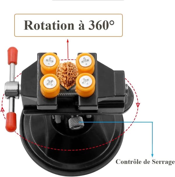 Universal Suction Cup Bench Vise, Table Clamp 360 Degree Rotation