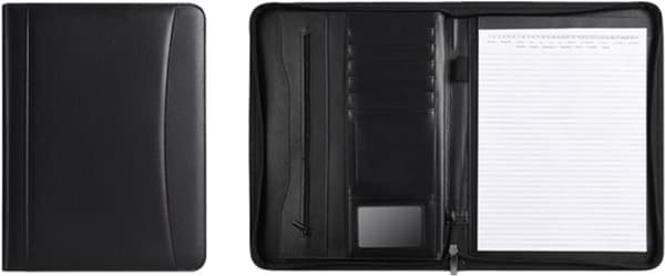 Conference Folder with Zipper A4 Luxury Writing Pad Document Organizer Work Folder Office Conference Folder Includes Notepad Pen Holder