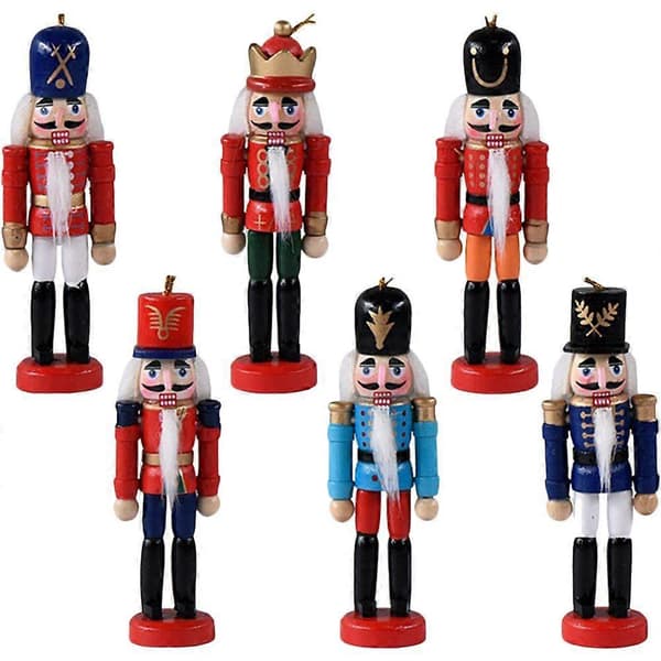 1 Set Mini Nutcracker Ornaments Christmas Desktop Crafts Hanging Decoration Accessories [DB]