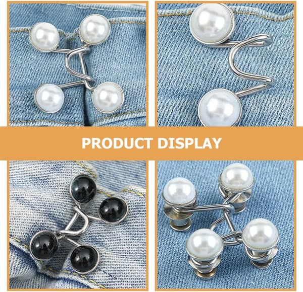 4 Pieces Pants Jeans Waist Extender Button Pin Adjustable W,ZQKLA